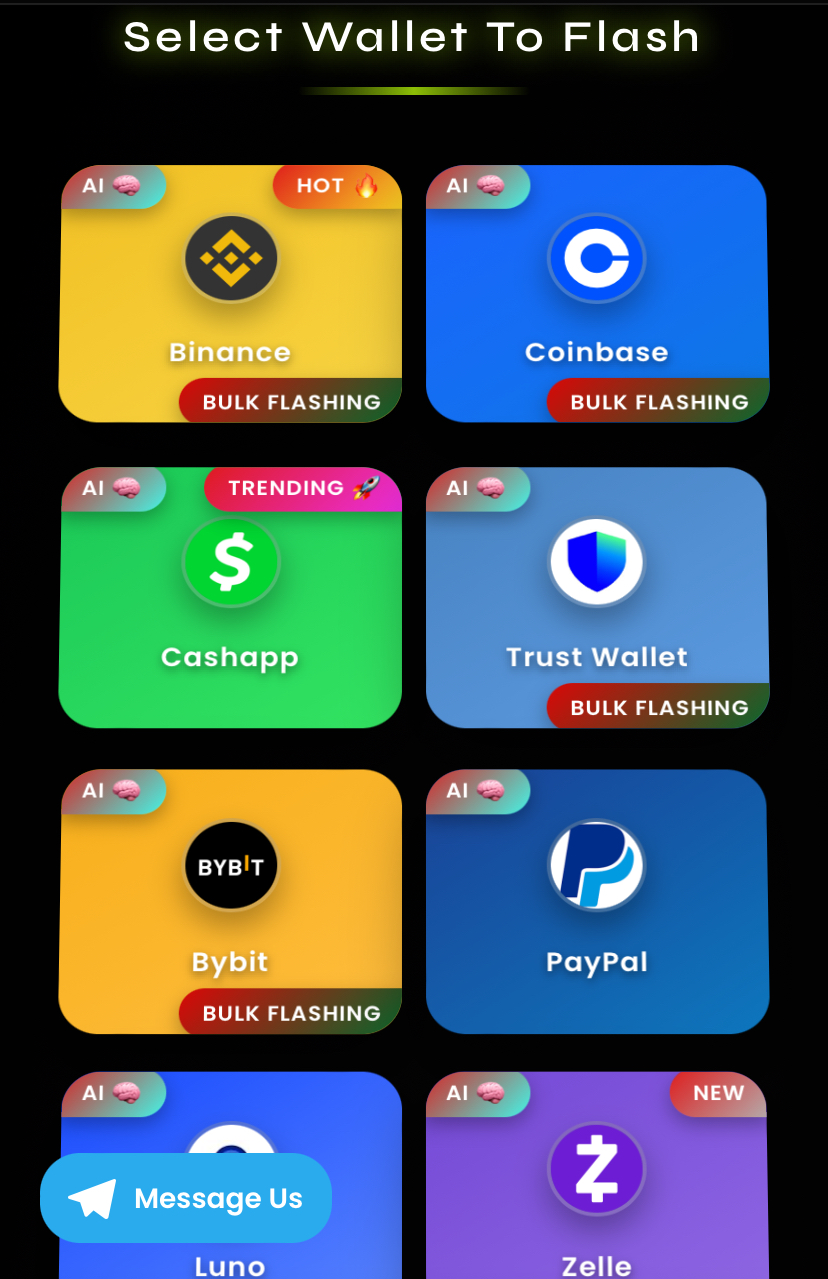 All wallet flashing 