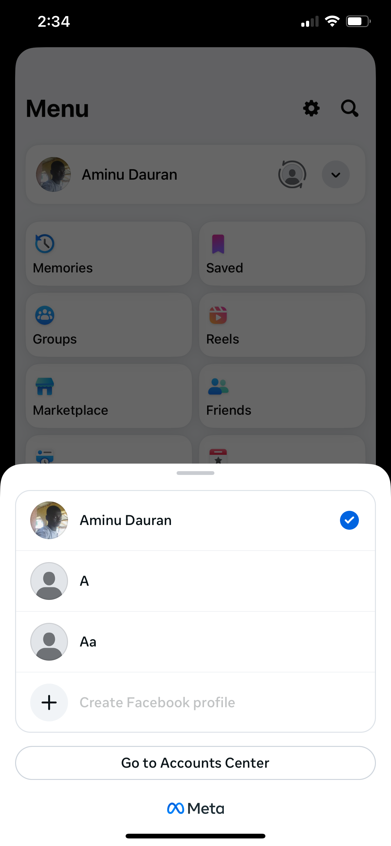 2019  Facebook With switch profile 