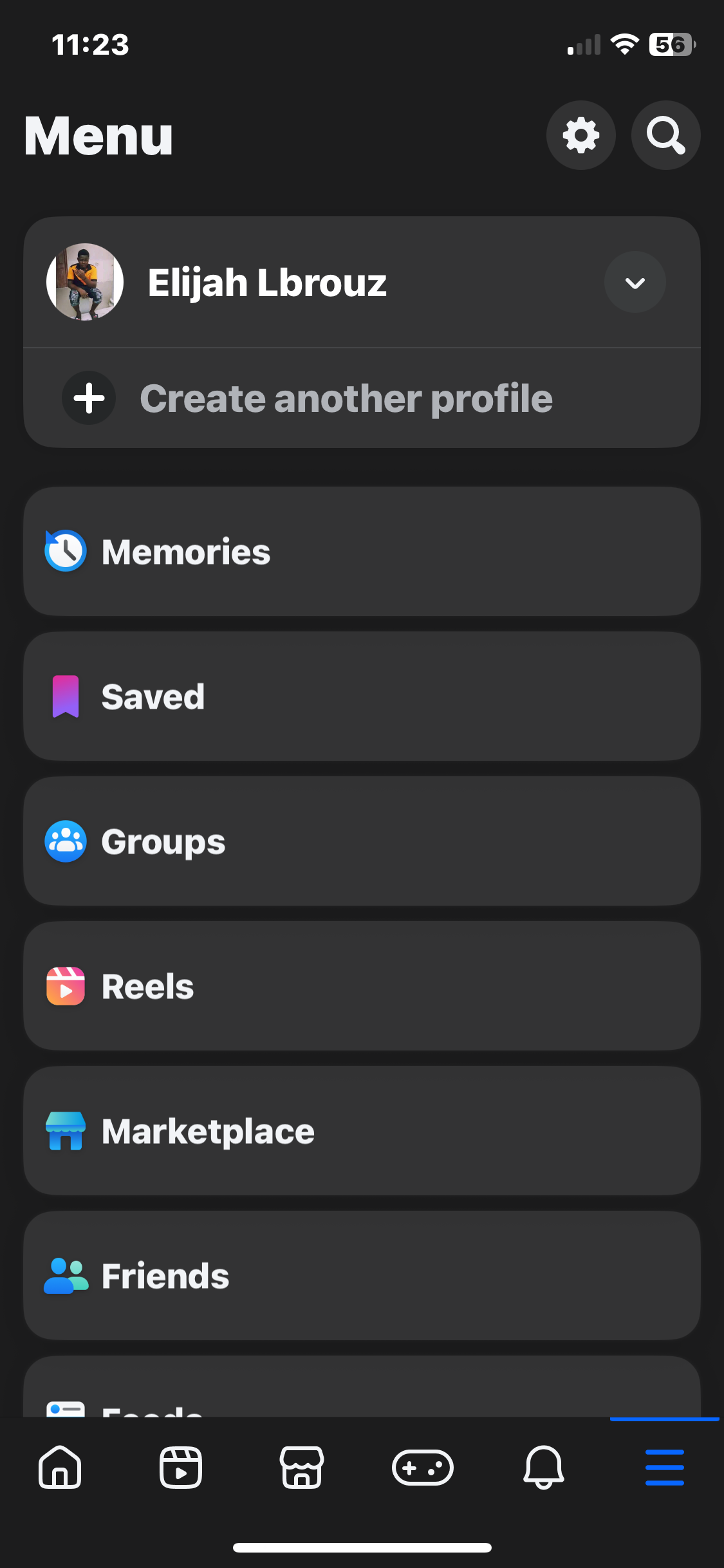 Switch profile Facebook 